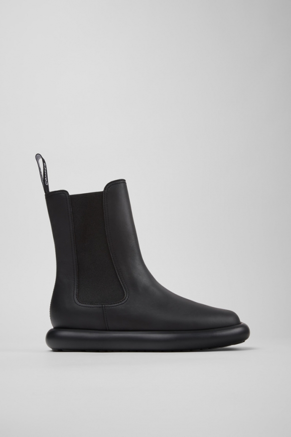 Camper Onda - Botines negros de piel para mujer.