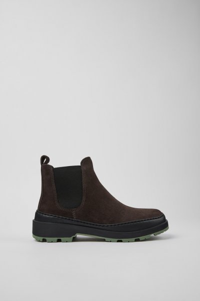 Camper Brutus Trek MICHELIN - Botines grises de piel nobuk para mujer