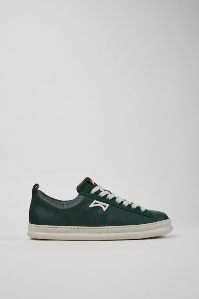 Camper Runner - Zapatillas verdes para hombre de piel y nobuk.