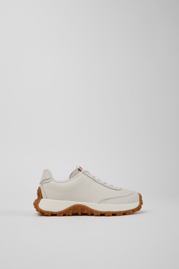 Camper Drift Trail - Zapatillas de piel blanca para niños.