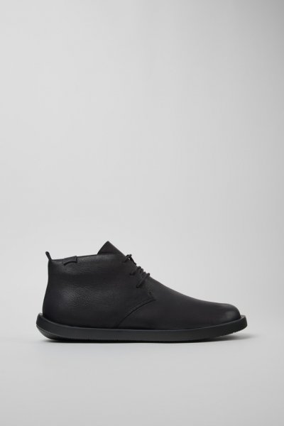 Camper Wagon - Botines negros de piel para hombre