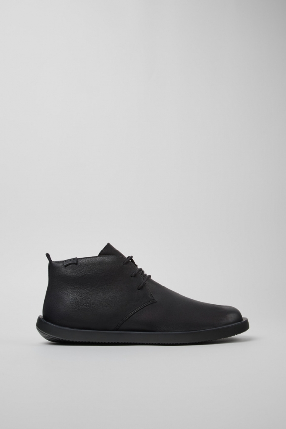 Camper Wagon - Botines negros de piel para hombre