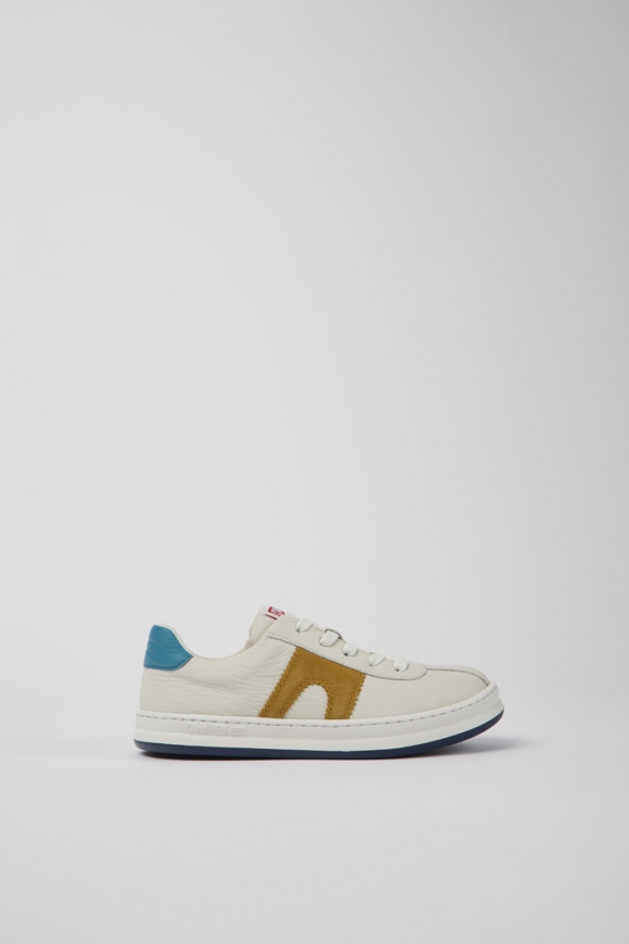 Camper Twins - Zapatillas blancas para niños de piel y piel nobuk