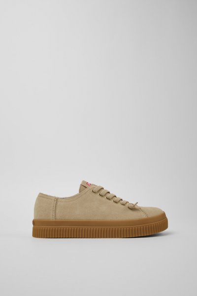 Sandalias Peu Roda de Camper - Zapatillas beige de nobuk para mujer