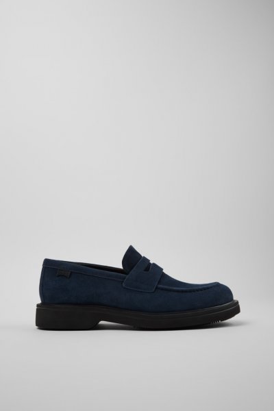 Camper Norman - Zapato azul de hombre de nobuk.