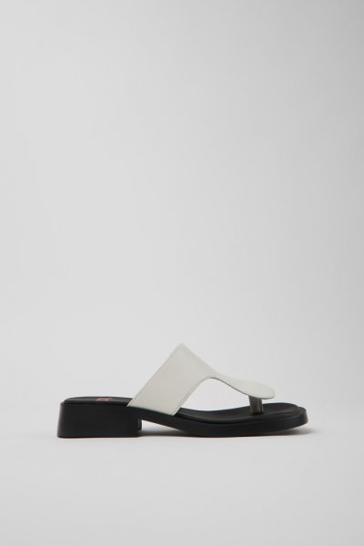 Camper Twins - Sandalias blancas de piel para mujer.