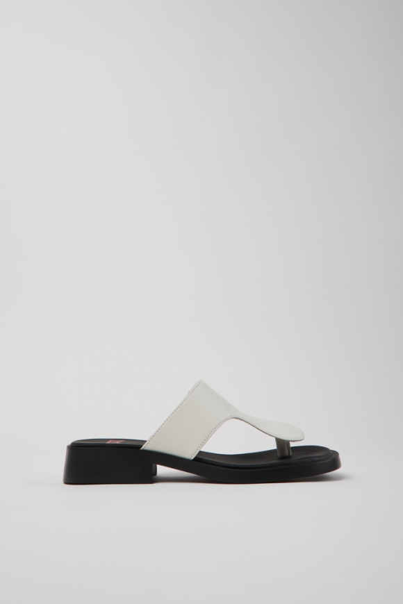 Camper Twins - Sandalias blancas de piel para mujer.
