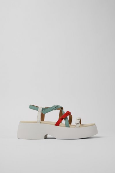 Camper Twins - Sandalias de piel multicolor para mujer.