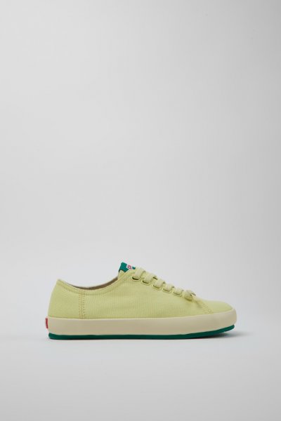 Camper Peu Rambla - Zapatillas amarillas de algodón reciclado para mujer.