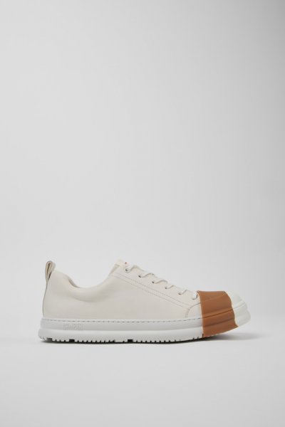 Camper Junction Runner - Zapatilla de piel blanca para hombre.