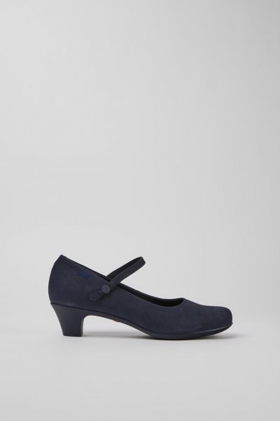 Camper Helena - Zapatos azules de piel nobuk para mujer
