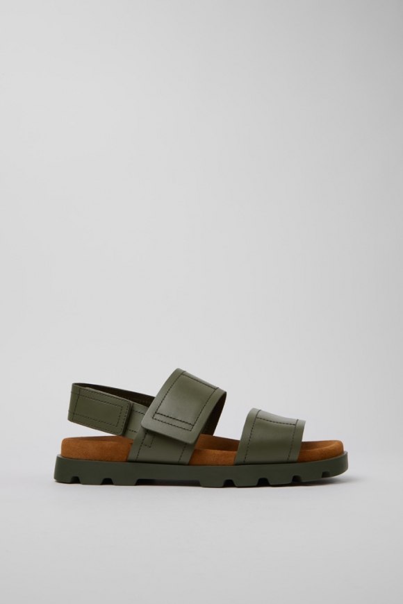 Sandalias Camper Brutus - Sandalias de piel verde para hombre.