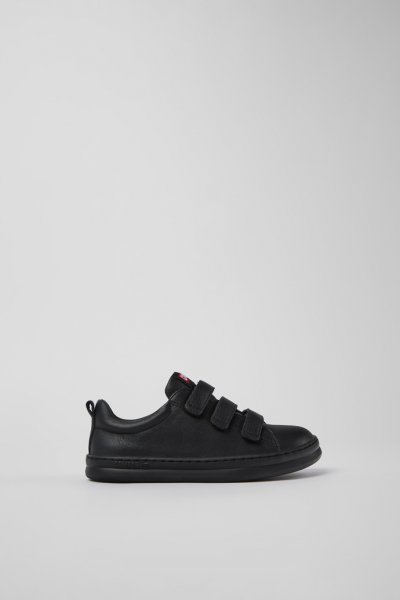 Camper Runner - Piel y textil para niños en negro