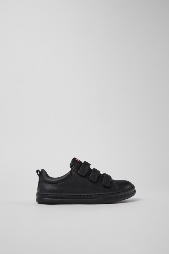 Camper Runner - Piel y textil para niños en negro