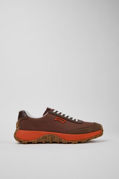 Camper Drift Trail - Zapatilla marrón para hombre de textil y piel nobuk.