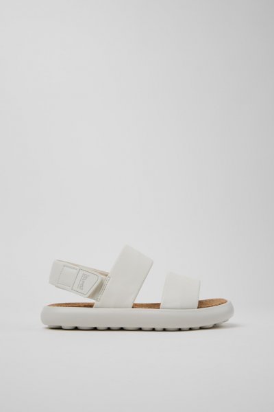 Camper Pelotas Flota - Sandalias blancas de piel para mujer.