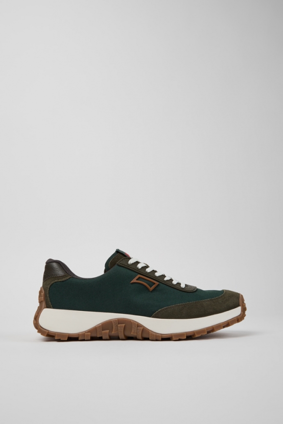 Camper Drift Trail - Zapatilla verde para hombre de textil y piel nobuk.