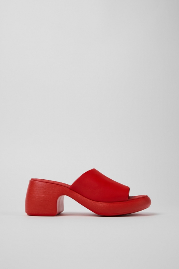 Camper Thelma Sandal - Sandalias rojas de piel para mujer.