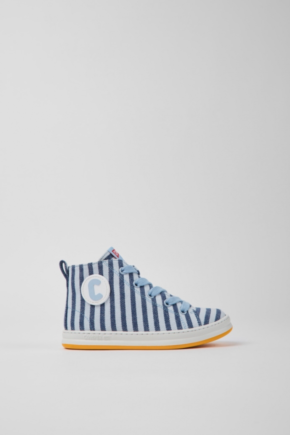 Camper Runner - Zapatillas azules y blancas para niños de textil