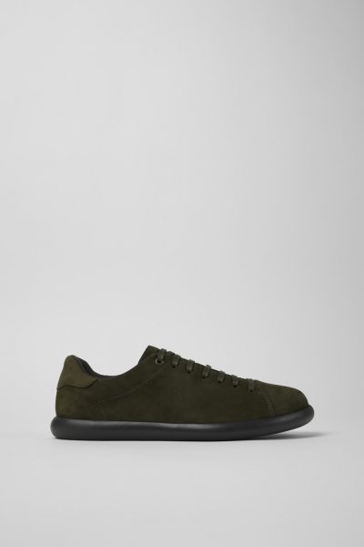 Camper Pelotas Soller - Zapatillas verdes para hombre de piel nobuk