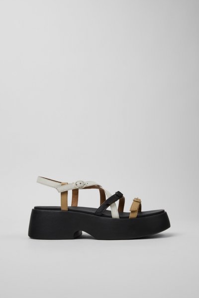 Camper Twins - Sandalias de piel multicolor para mujer.