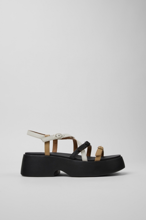 Camper Twins - Sandalias de piel multicolor para mujer.