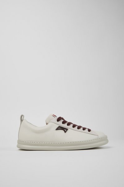 Camper Runner - Zapatillas blancas para hombre de piel y nobuk.