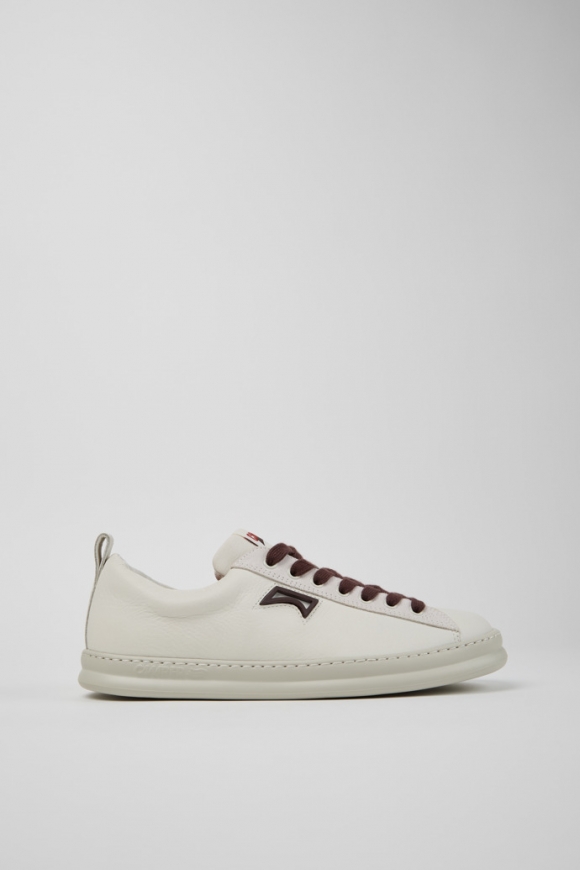 Camper Runner - Zapatillas blancas para hombre de piel y nobuk.