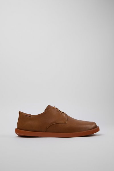 Camper Wagon - Zapatos de piel marrón para hombre