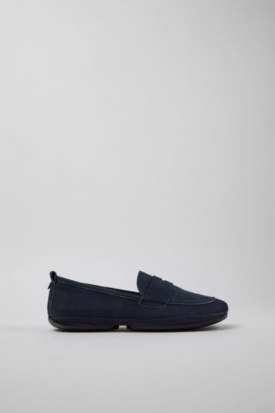 Camper Right - Zapatos azules de piel nobuk para mujer.