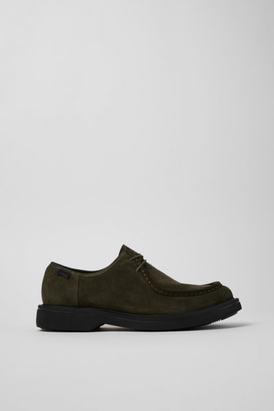 Camper Norman - Zapato de ante verde para hombre.