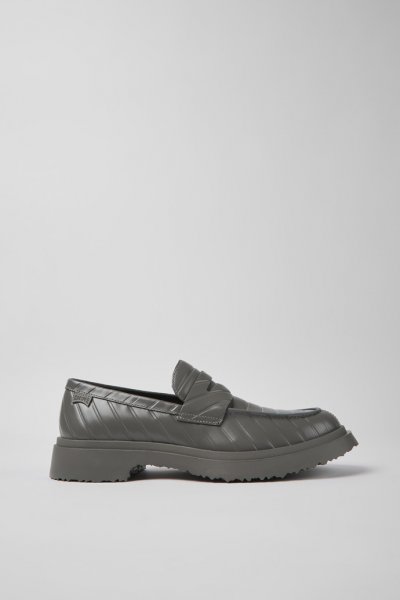 Camper Twins - Mocasines de piel grises para hombre