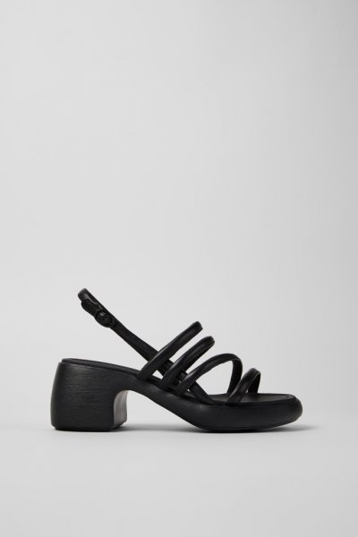 Camper Thelma Sandal - Sandalias negras de piel para mujer.