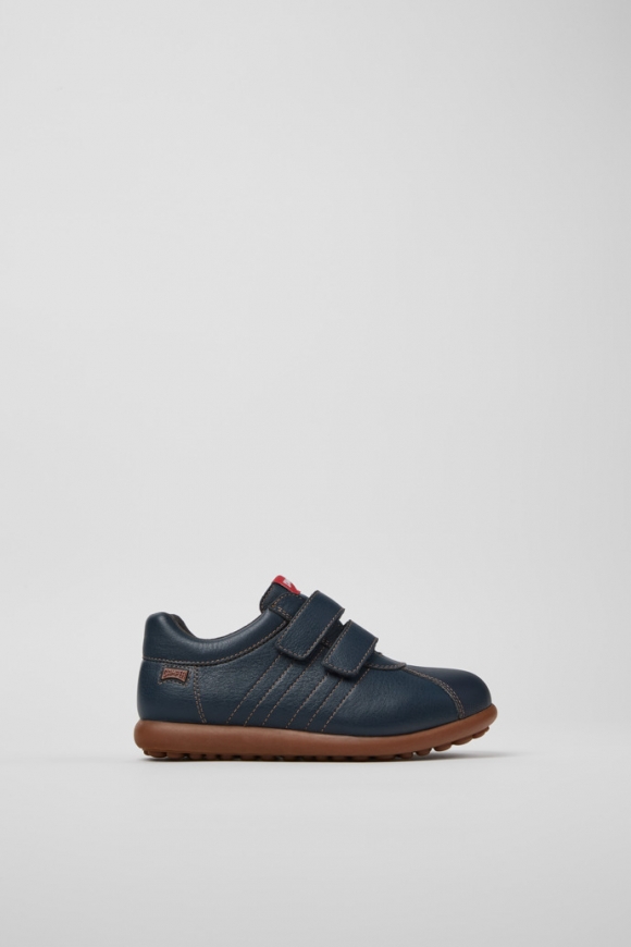 Camper Pelotas - Zapatillas azules para niño de piel y textil.