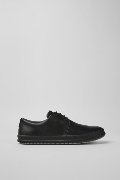 Camper Chasis - Zapatillas de piel negras para hombre.