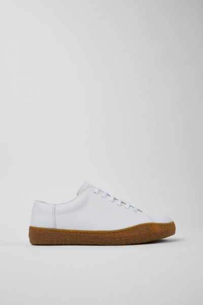 Camper Peu Terreno - Zapato de piel blanco para hombre