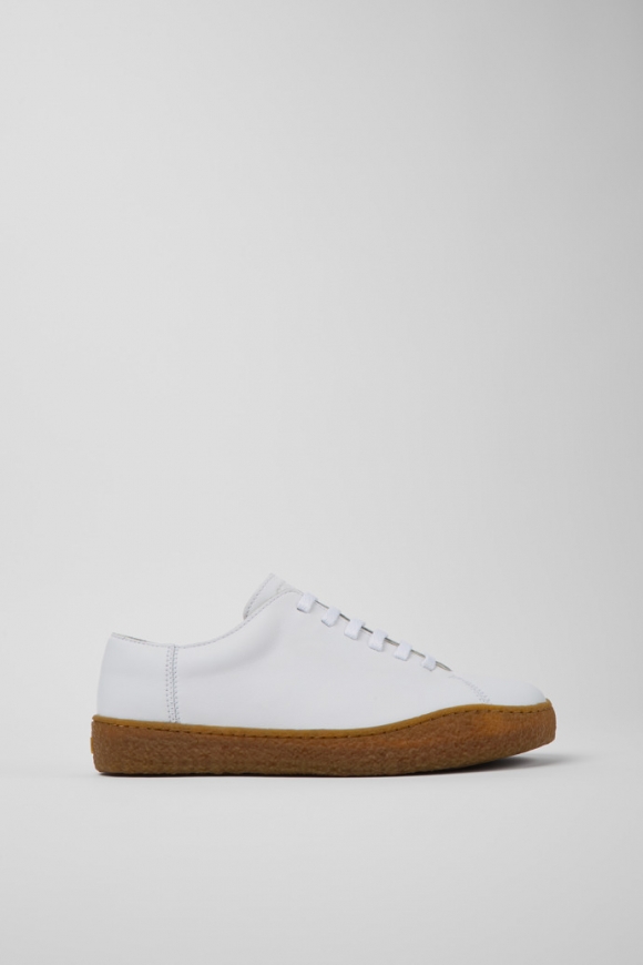 Camper Peu Terreno - Zapato de piel blanco para hombre