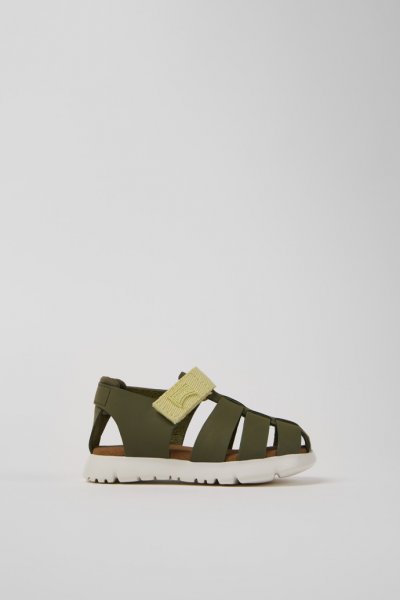Camper Oruga - Sandalias infantiles multicolor de piel y textil.