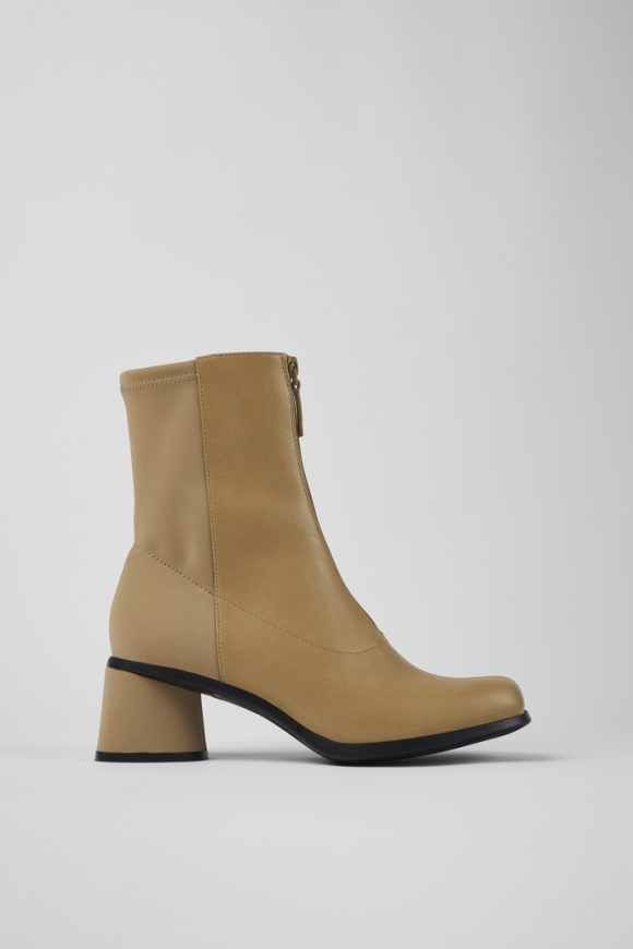 Camper Kiara - Botas beige para mujer de piel y PET reciclado