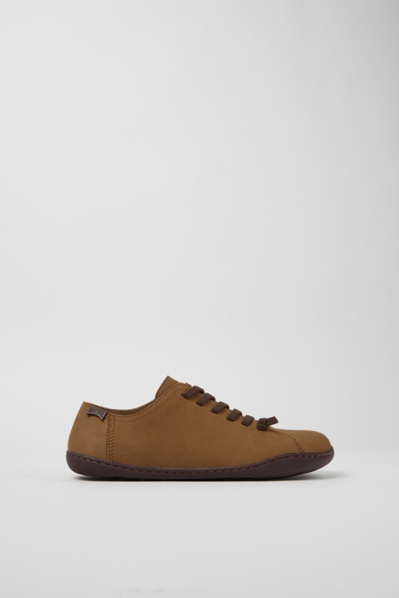 Camper Peu - Zapato marrón de piel y PET para mujer.