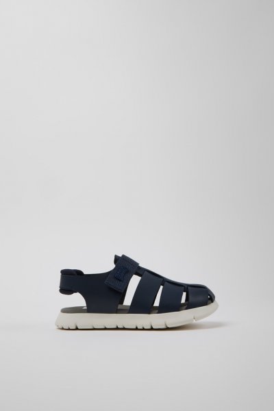 Camper Oruga - Sandalia infantil de piel y textil azul.