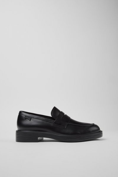 Camper Dean - Mocasines de piel negros para hombre