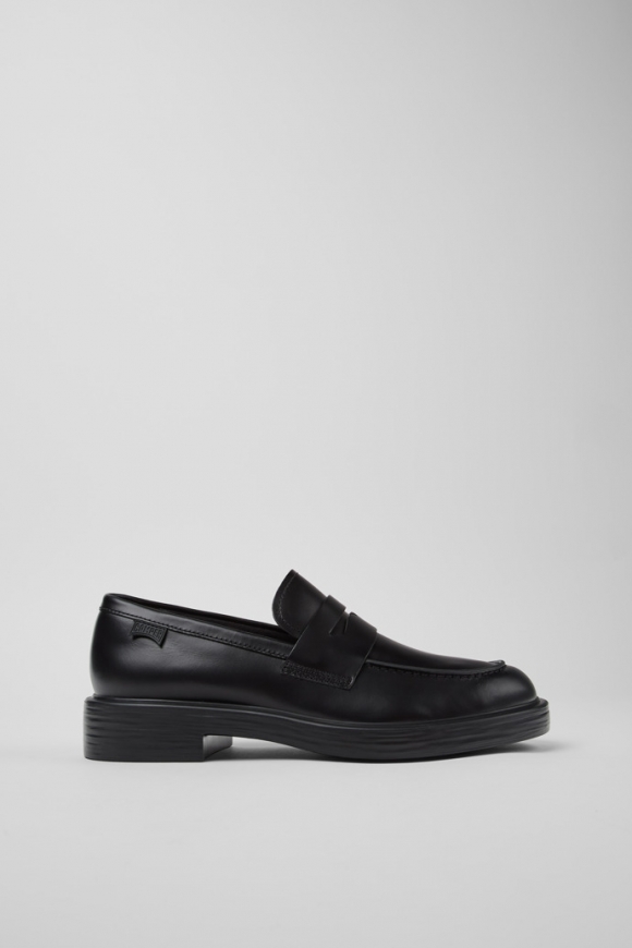 Camper Dean - Mocasines de piel negros para hombre