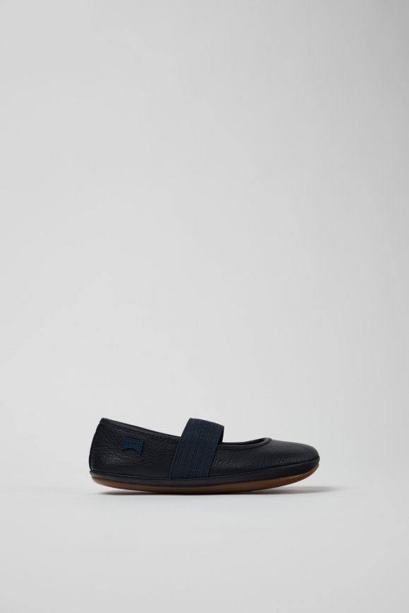 Camper Right - Bailarinas azules de piel para niños.