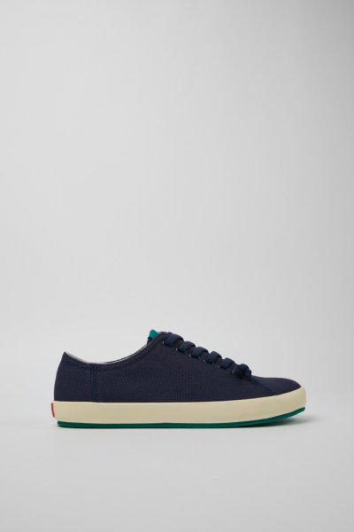 Camper Peu Rambla - Zapatilla azul para hombre de algodón reciclado.