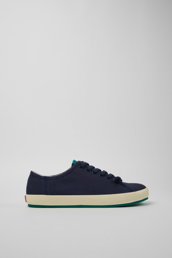 Camper Peu Rambla - Zapatilla azul para hombre de algodón reciclado.