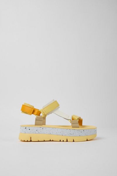 Camper Oruga Up - Sandalias de piel coloridas para mujer