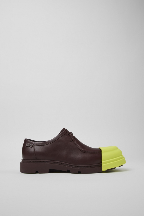 Camper Junction - Zapatos de piel burdeos para hombre