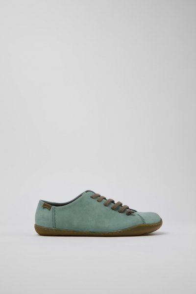 Camper Peu - Zapato verde de piel nobuk para mujer.
