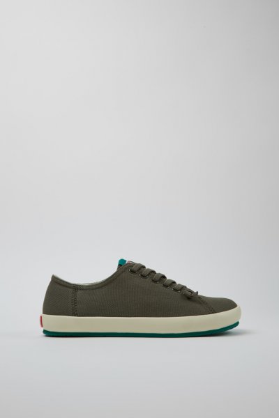 Camper Peu Rambla - Zapatilla verde para hombre de algodón reciclado.